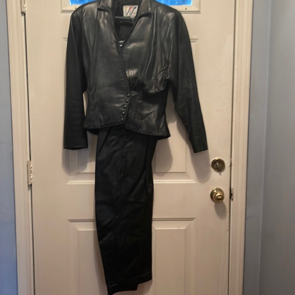 Leather Pants Suit